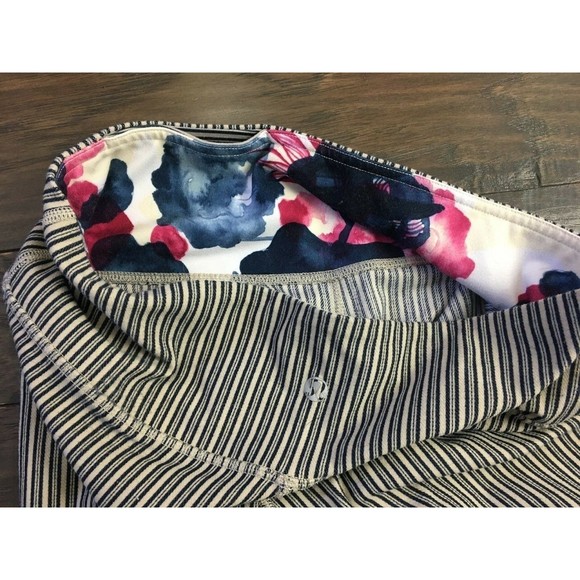 EUC LULULEMON Wunder Under Pant Pine Stripe Inkwell Mojave Tan Size 8 - Picture 6 of 6